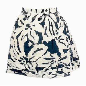 🌺 So Hawaiian Tropical Floral Navy Tiered 100% Cotton Skater Skirt Size S NWT